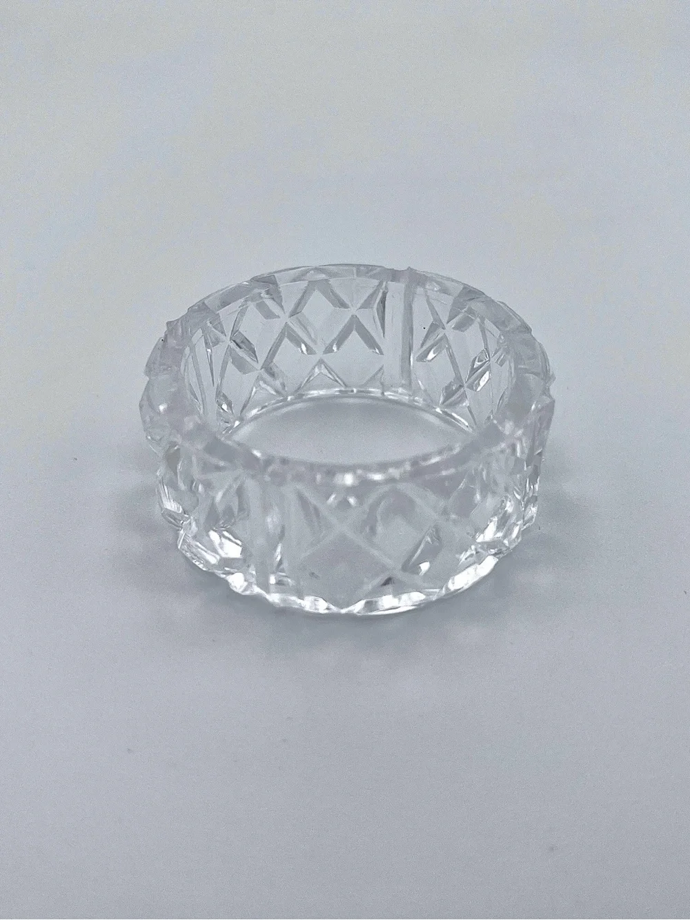 VTG Princess House Royal Highlights #831 Crystal Napkin Holder w 8 Napkin Rings